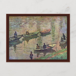 Carte Postale Pêcheurs Sur La Seine À Poissy Par Claude Monet
