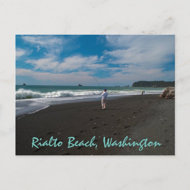 Carte Postale Pêcheurs surfs Rialto Beach, Washington (Devant)