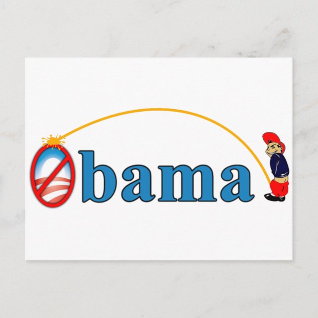 Carte Postale Pee sur Obama (Devant)