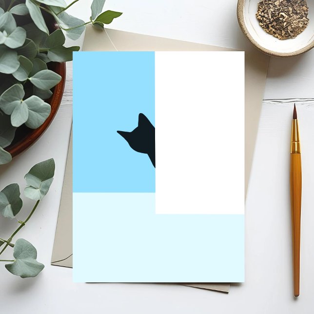 Carte Postale Peekaboo | Pic De Chat Autour De La Peinture De Co (Créateur téléchargé)