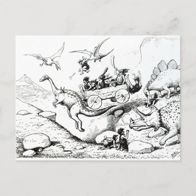 Carte Postale Peeps préhistoriques, 1894 (Devant)