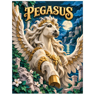 Carte Postale Pégase, Monstre de Papier Découpé