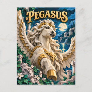Carte Postale Pégase, Monstre de Papier Découpé