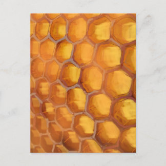 Carte Postale Peigne de miel doux dessin orange jaune brun