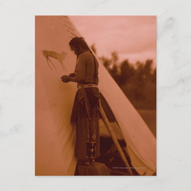 Carte Postale Peindre le signe de sa médecine (Devant)