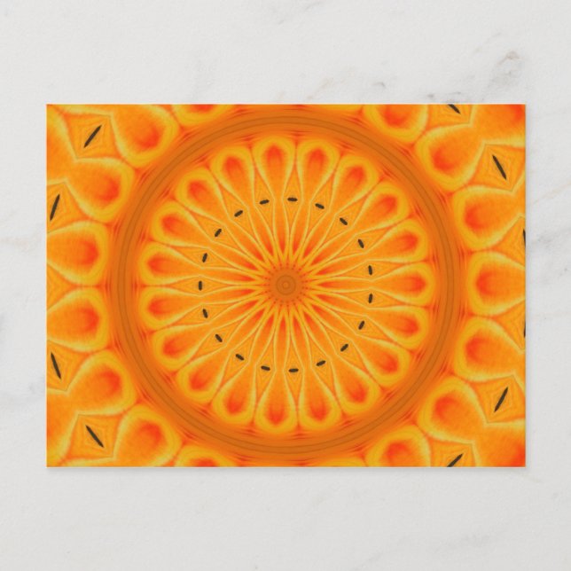 Carte Postale Peindre orange - art mandala frais (Devant)