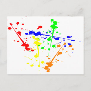 Carte Postale Peindre splash art abstrait coloré
