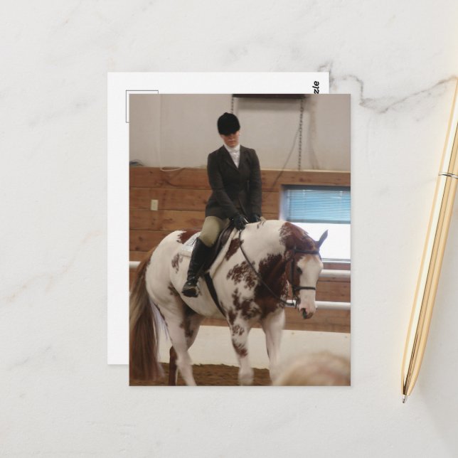 Carte Postale Peindre un cheval à un spectacle de chevaux (Devant/Arrière en situation)