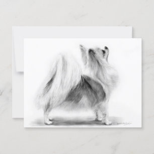Carte Postale Peint à la main Elégant long Haired Chihuahua