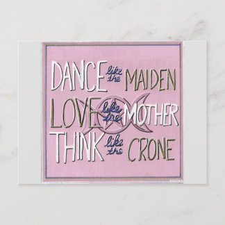 Carte postale peinte à la main "Danse, Amour, Réfl