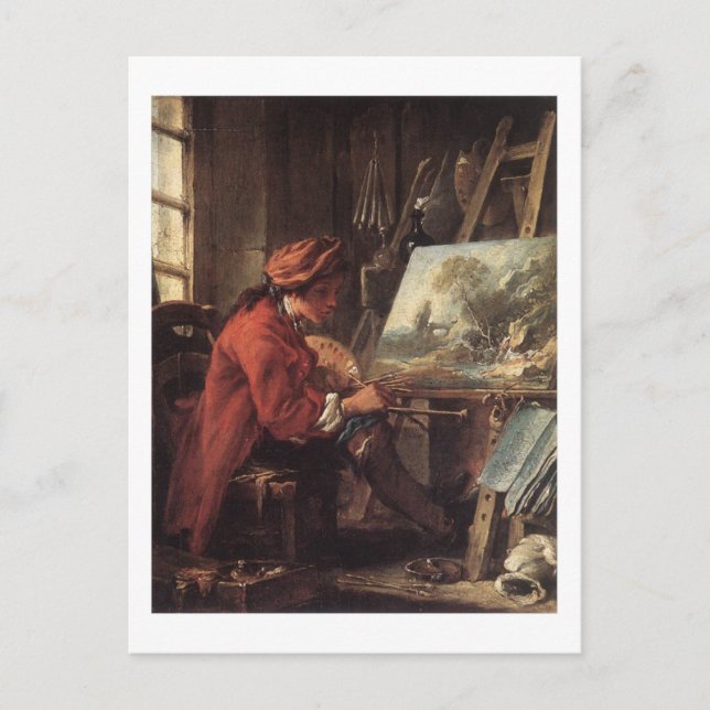 Carte Postale Peintre dans son Studio - François Boucher (Devant)