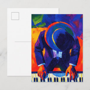Carte Postale Peintre de jazz Abstrait Coloré