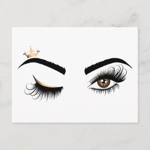 Carte Postale Peintre de maquillage Wink Eye Queen Crown Lash Ex