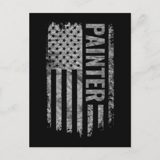 Carte Postale Peintre Drapeau USA design en détresse