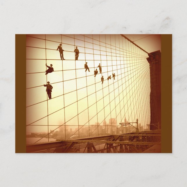 Carte Postale Peintres Vintage Brooklyn Bridge (Devant)