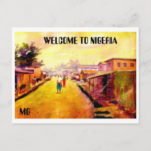 Carte Postale PEINTURE 5 copie, BIENVENUE AU NIGERIA, MG