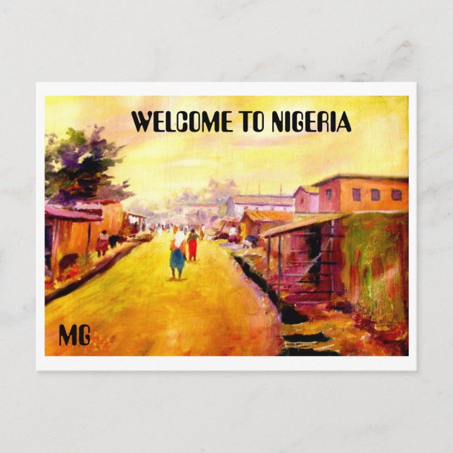 Carte Postale PEINTURE 5 copie, BIENVENUE AU NIGERIA, MG (Devant)