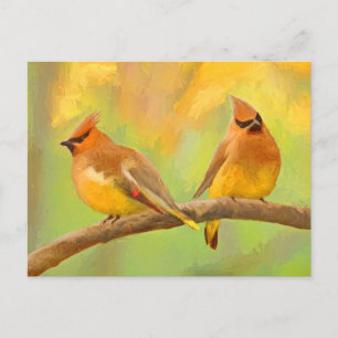 Carte Postale Peinture à cire de cèdre - jolie art original chie
