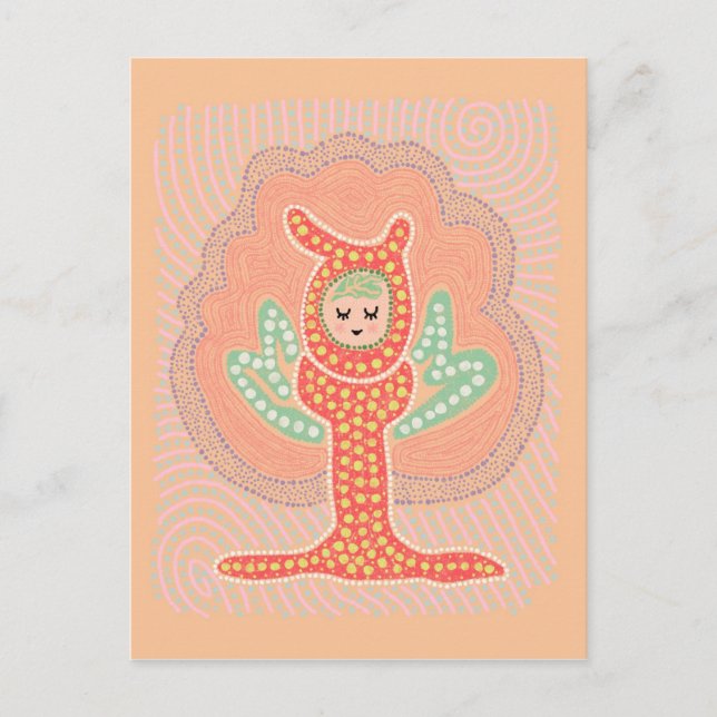 Carte Postale Peinture à la pointe de la fée d'arbre Dreamland (Devant)