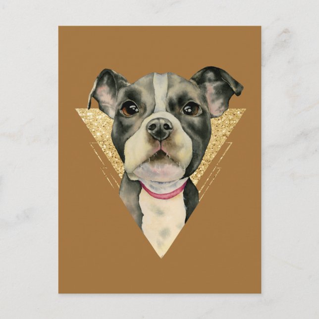 Carte Postale Peinture à l'aquarelle de Chien à Chien à Chien à  (Devant)