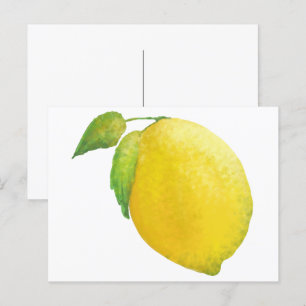 Carte Postale Peinture à l'aquarelle de citron