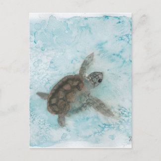 Carte Postale Peinture à l'aquarelle de tortue