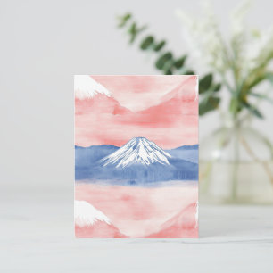 Carte Postale Peinture à l'aquarelle du coucher de soleil sur la