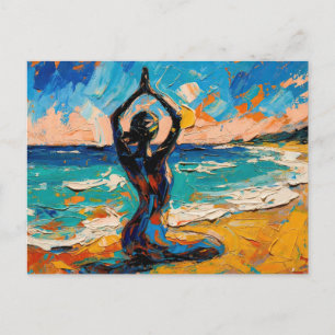 Carte Postale peinture à l'huile « Art du yoga (#1) »