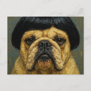 Carte Postale Peinture à l'huile de chien sérieux (#1)