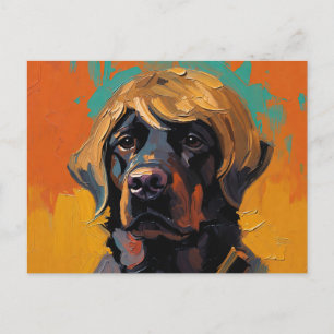Carte Postale Peinture à l'huile de chien sérieux (#6)