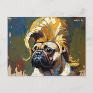 Carte Postale Peinture à l'huile de chien sérieux (#7)