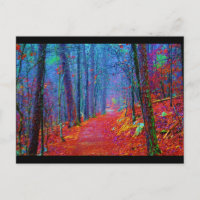 Peinture à l'huile de forêt sous lumière noire