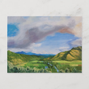 Carte Postale Peinture à l'huile de la vallée de Hanalei Hawaii