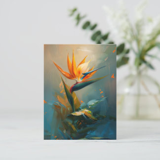 Carte Postale Peinture à l'huile d'Oiseau du Paradis