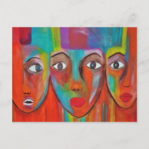 Carte postale Peinture à l'huile pour femmes afric