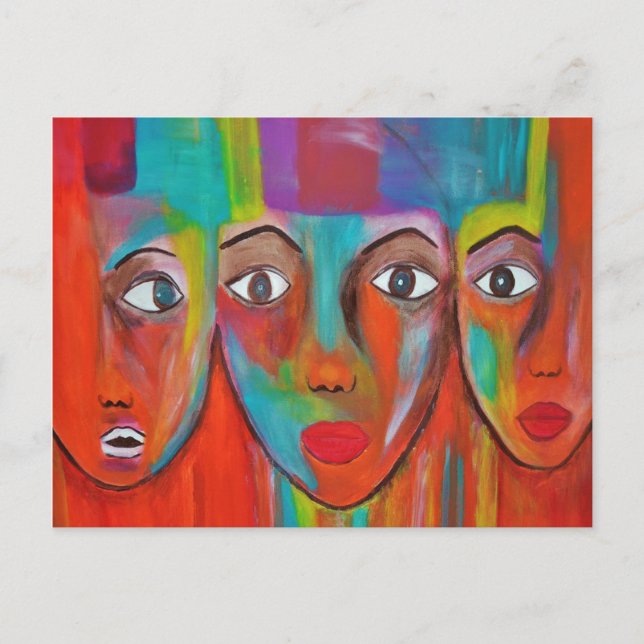 Carte postale Peinture à l'huile pour femmes afric (Devant)