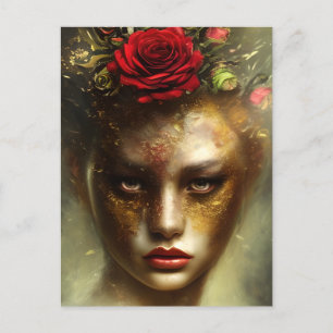 Carte Postale Peinture à l'huile Vintage détendue arêtes femmes