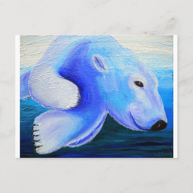 Carte Postale Peinture à l'ours polaire (Devant)