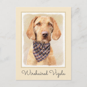 Carte Postale Peinture à poils durs Vizsla - Jolie Art Original