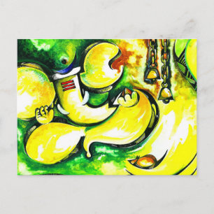 Carte Postale Peinture Abstraite artisanale de Lord Ganesha