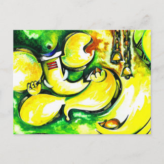 Carte Postale Peinture Abstraite artisanale de Lord Ganesha