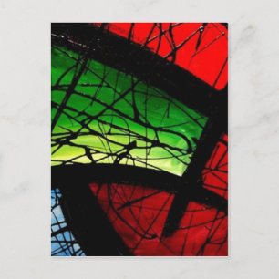 Carte Postale Peinture Abstraite Carré Vert funky