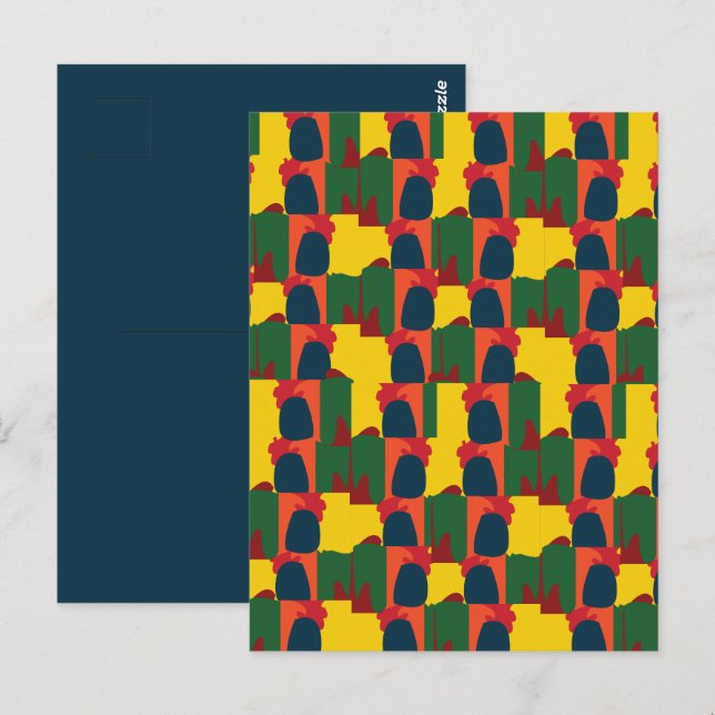 Carte Postale Peinture Abstraite Colorée (Devant / Derrière)