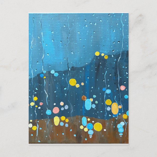 Carte Postale Peinture Abstraite de pluie (Devant)