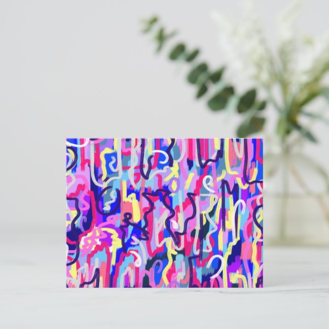 Carte Postale Peinture Abstraite des formes et des couleurs (Debout devant)