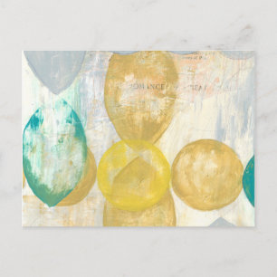 Carte Postale Peinture Abstraite moderne sur papier journal