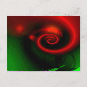 Carte Postale Peinture Abstraite verte rouge