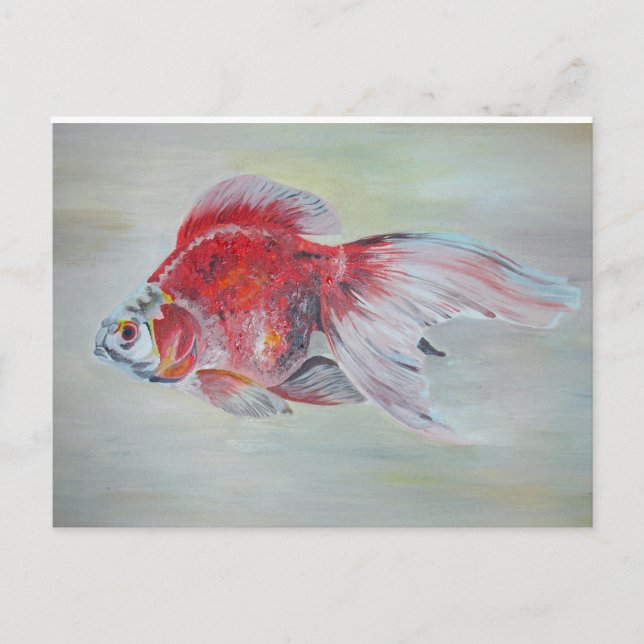 Carte Postale Peinture acrylique de Ryukin Goldfish (Devant)