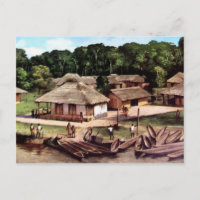 peinture acrylique du village du Congo