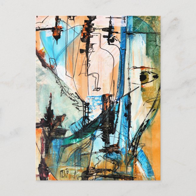 Carte Postale Peinture acrylique originale sur (Devant)